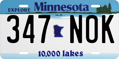 MN license plate 347NOK