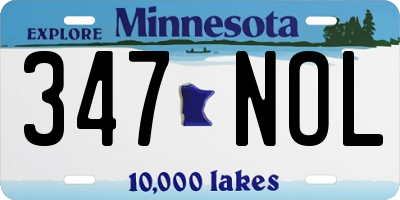 MN license plate 347NOL