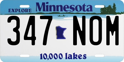 MN license plate 347NOM