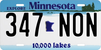 MN license plate 347NON