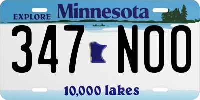MN license plate 347NOO