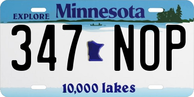 MN license plate 347NOP