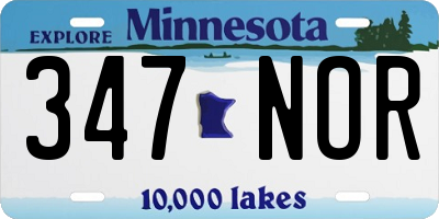 MN license plate 347NOR