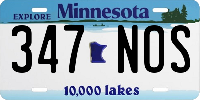 MN license plate 347NOS