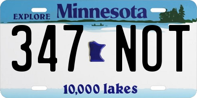 MN license plate 347NOT