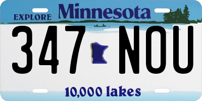 MN license plate 347NOU