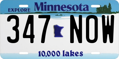 MN license plate 347NOW