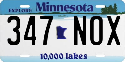 MN license plate 347NOX