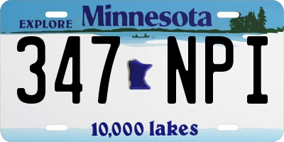 MN license plate 347NPI