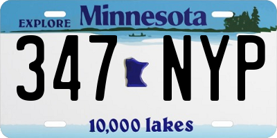 MN license plate 347NYP