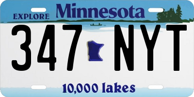 MN license plate 347NYT