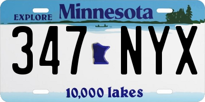 MN license plate 347NYX