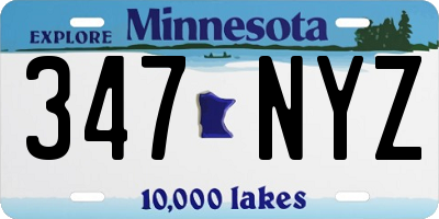 MN license plate 347NYZ