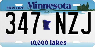 MN license plate 347NZJ