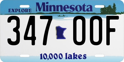 MN license plate 347OOF