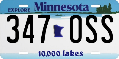 MN license plate 347OSS