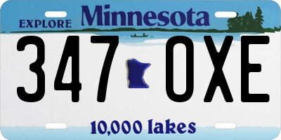 MN license plate 347OXE