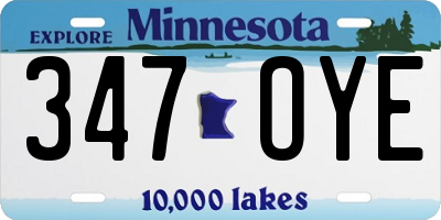 MN license plate 347OYE