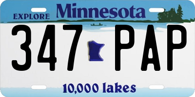 MN license plate 347PAP
