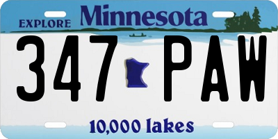 MN license plate 347PAW