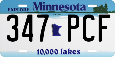 MN license plate 347PCF