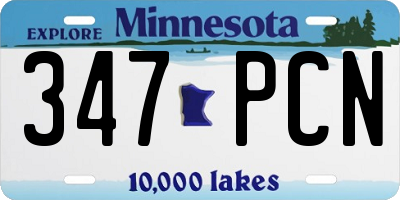 MN license plate 347PCN