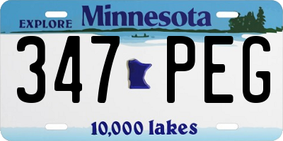 MN license plate 347PEG