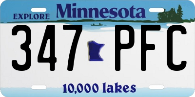 MN license plate 347PFC