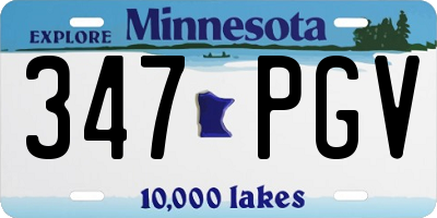 MN license plate 347PGV