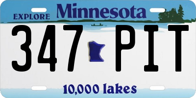 MN license plate 347PIT