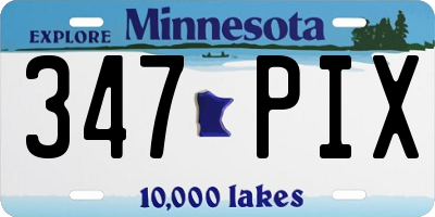 MN license plate 347PIX