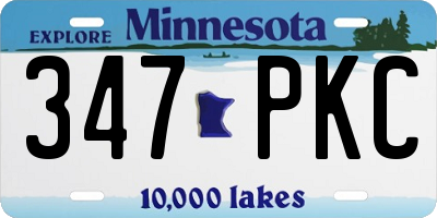 MN license plate 347PKC