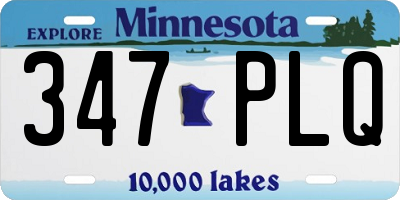 MN license plate 347PLQ