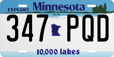 MN license plate 347PQD