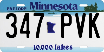 MN license plate 347PVK