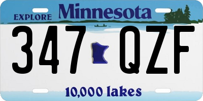 MN license plate 347QZF