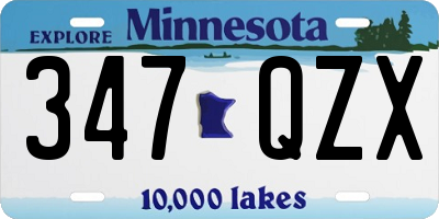 MN license plate 347QZX