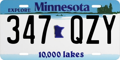 MN license plate 347QZY
