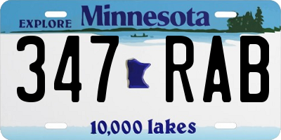 MN license plate 347RAB