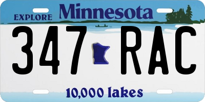 MN license plate 347RAC
