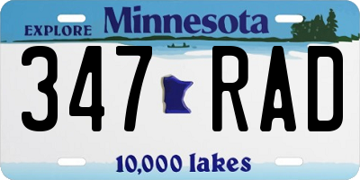 MN license plate 347RAD