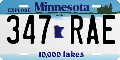 MN license plate 347RAE