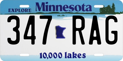 MN license plate 347RAG