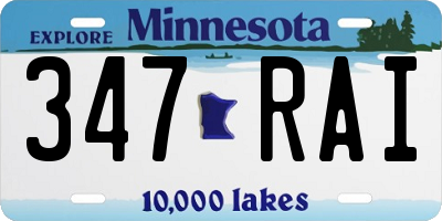 MN license plate 347RAI