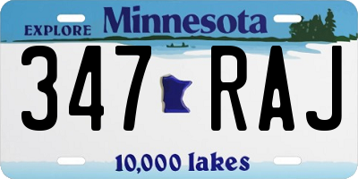 MN license plate 347RAJ