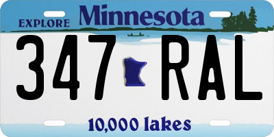 MN license plate 347RAL