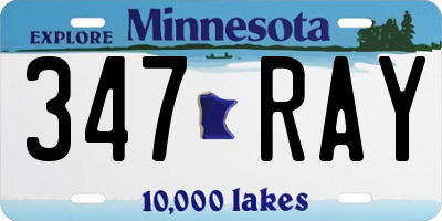 MN license plate 347RAY