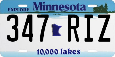 MN license plate 347RIZ