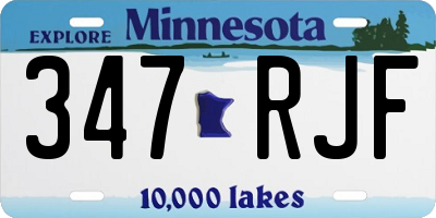 MN license plate 347RJF