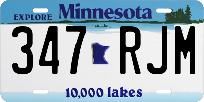 MN license plate 347RJM